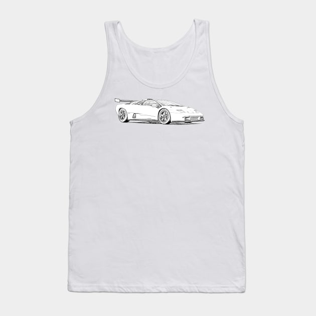 Diablo GT Wireframe Tank Top by Auto-Prints